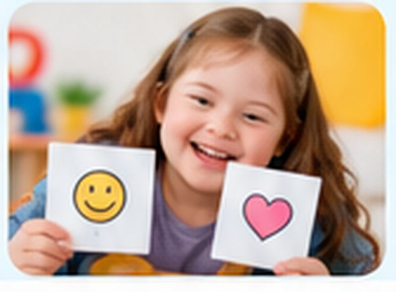 Child using visual communication supports
